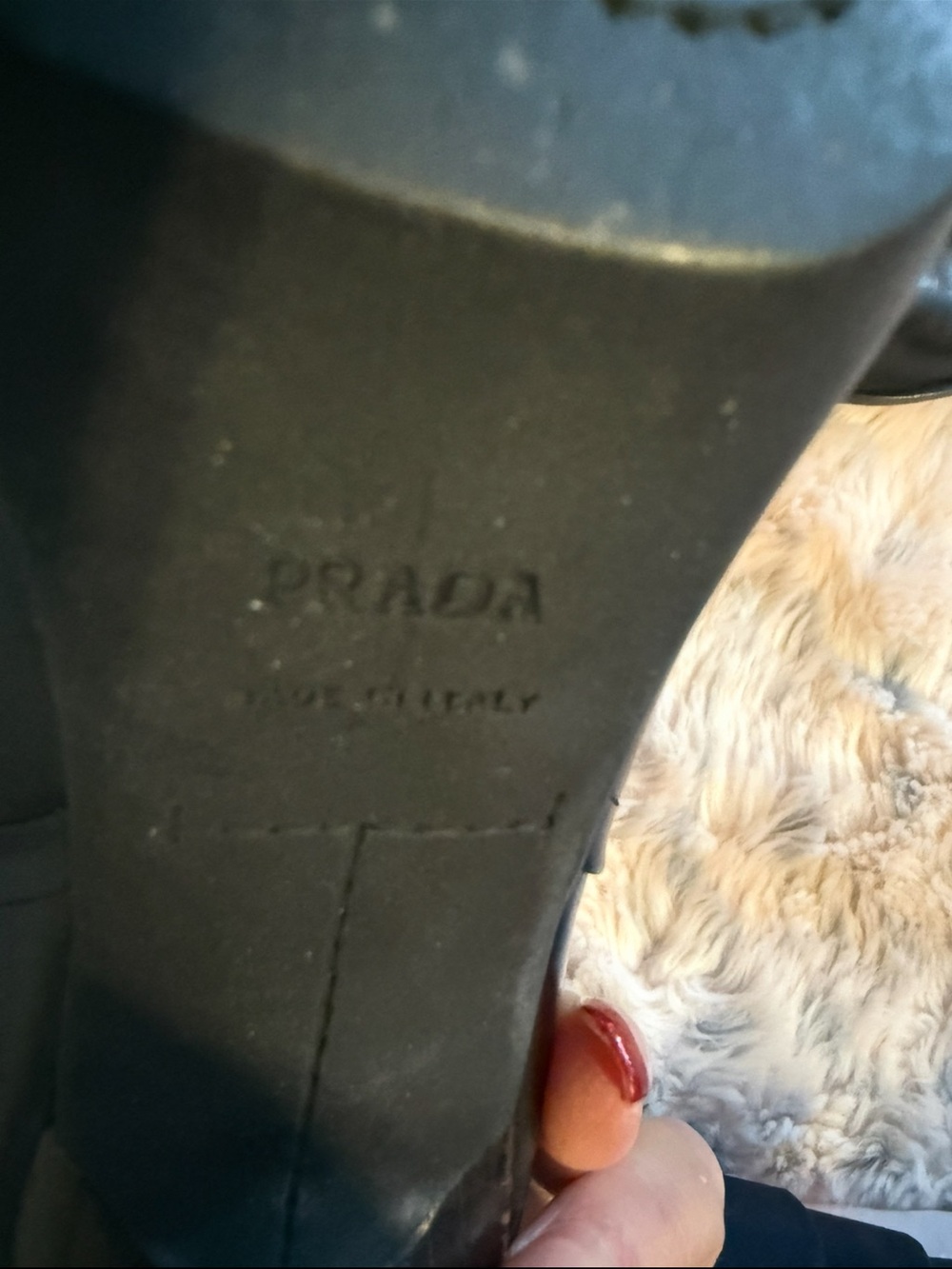 PRADA Women's Black Leather Knee High Zip Boots Square Toe Block Heel Sz 37.5 - Picture 11 of 15